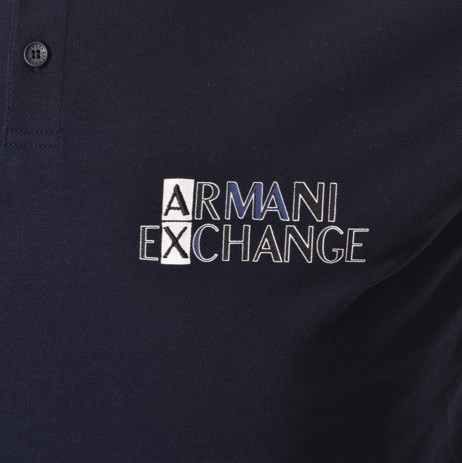 Alternative Image for ProductArmani Exchange Logo Polo T Shirt Navy3